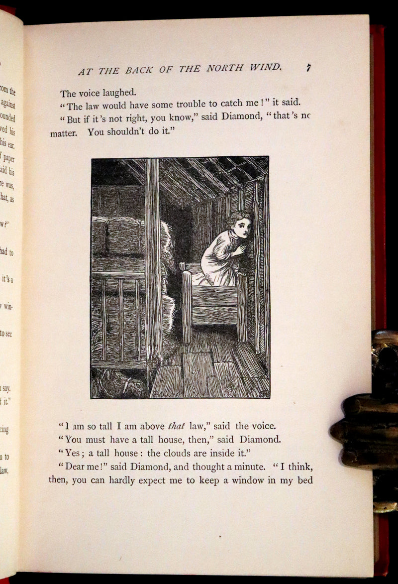 1890 Scarce Edition - At The Back of The North Wind Illustrated by Arthur Hughes.