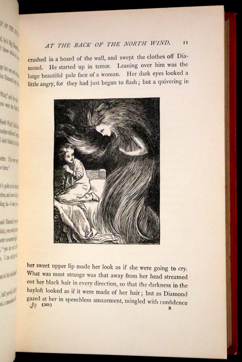1890 Scarce Edition - At The Back of The North Wind Illustrated by Arthur Hughes.