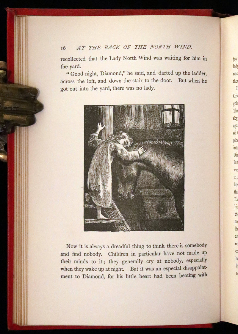 1890 Scarce Edition - At The Back of The North Wind Illustrated by Arthur Hughes.
