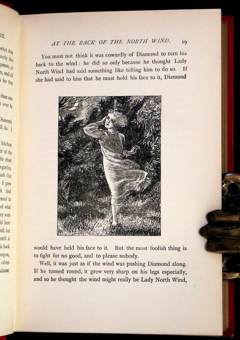 1890 Scarce Edition - At The Back of The North Wind Illustrated by Arthur Hughes.