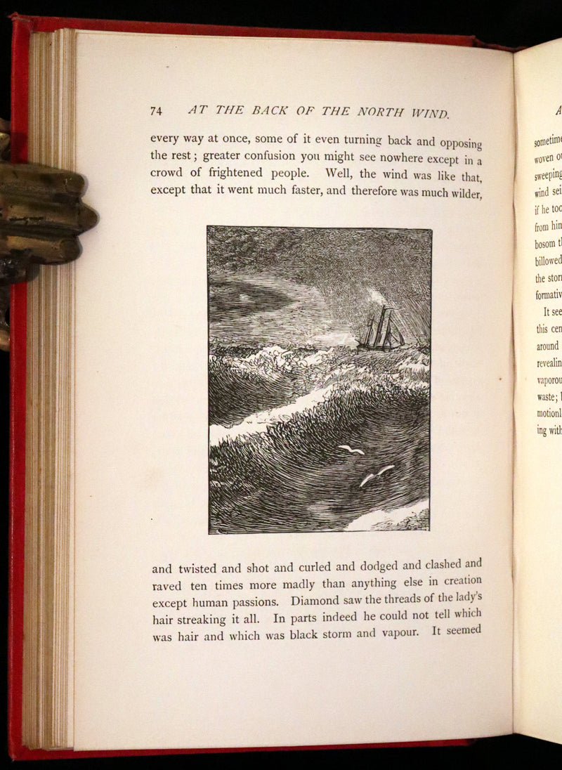 1890 Scarce Edition - At The Back of The North Wind Illustrated by Arthur Hughes.
