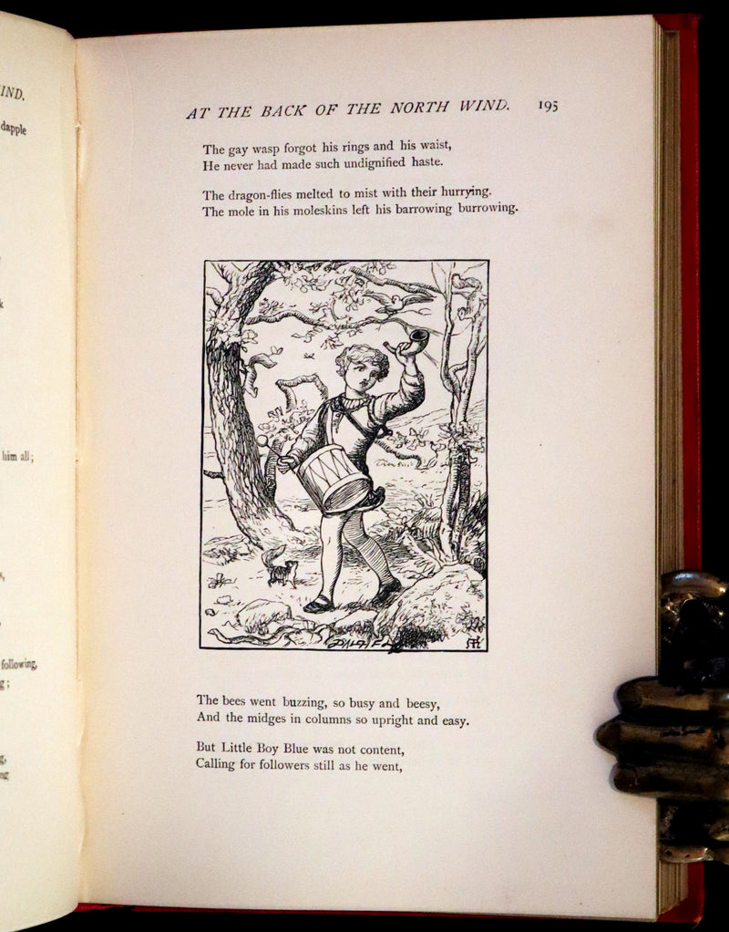1890 Scarce Edition - At The Back of The North Wind Illustrated by Arthur Hughes.
