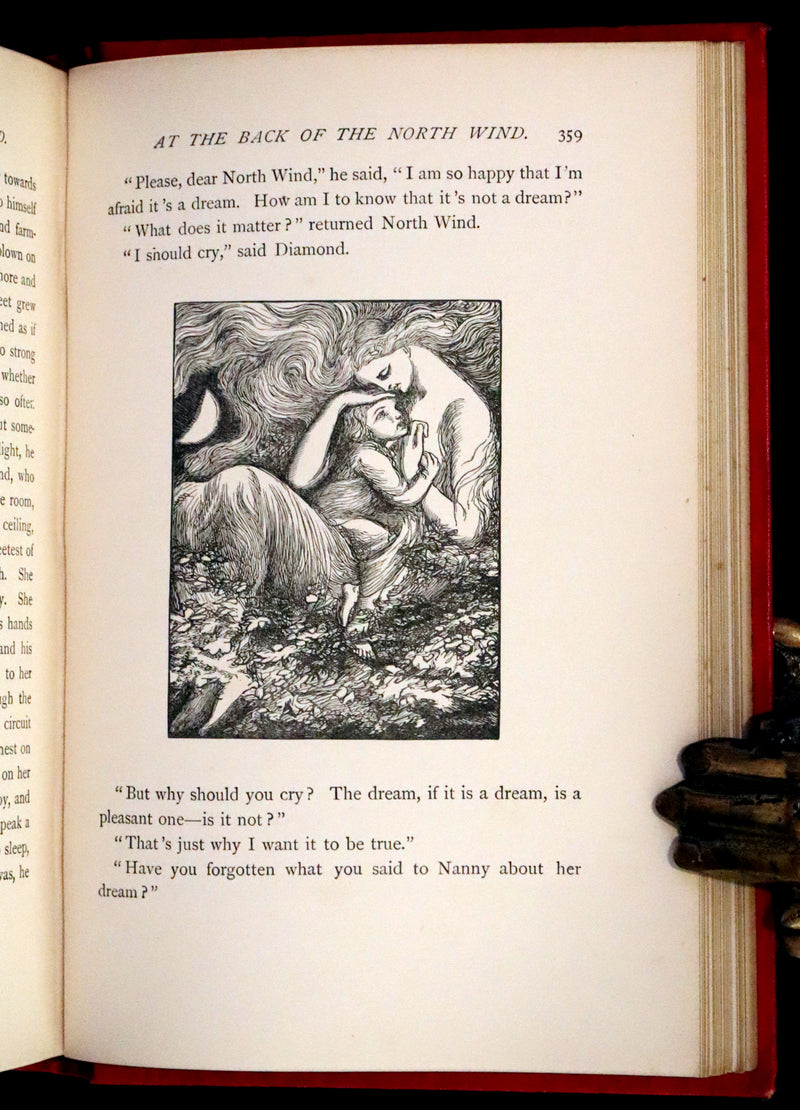 1890 Scarce Edition - At The Back of The North Wind Illustrated by Arthur Hughes.
