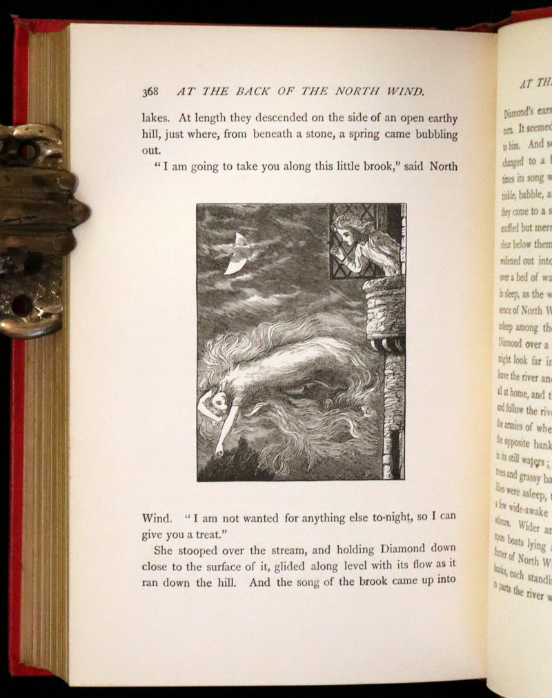 1890 Scarce Edition - At The Back of The North Wind Illustrated by Arthur Hughes.