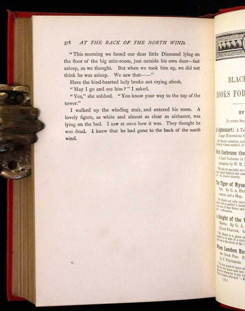 1890 Scarce Edition - At The Back of The North Wind Illustrated by Arthur Hughes.