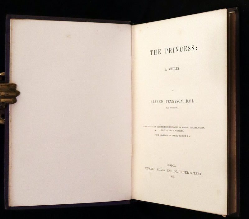 1860 Rare First illustrated Edition by Maclise - The Princess by Alfred Lord Tennyson.