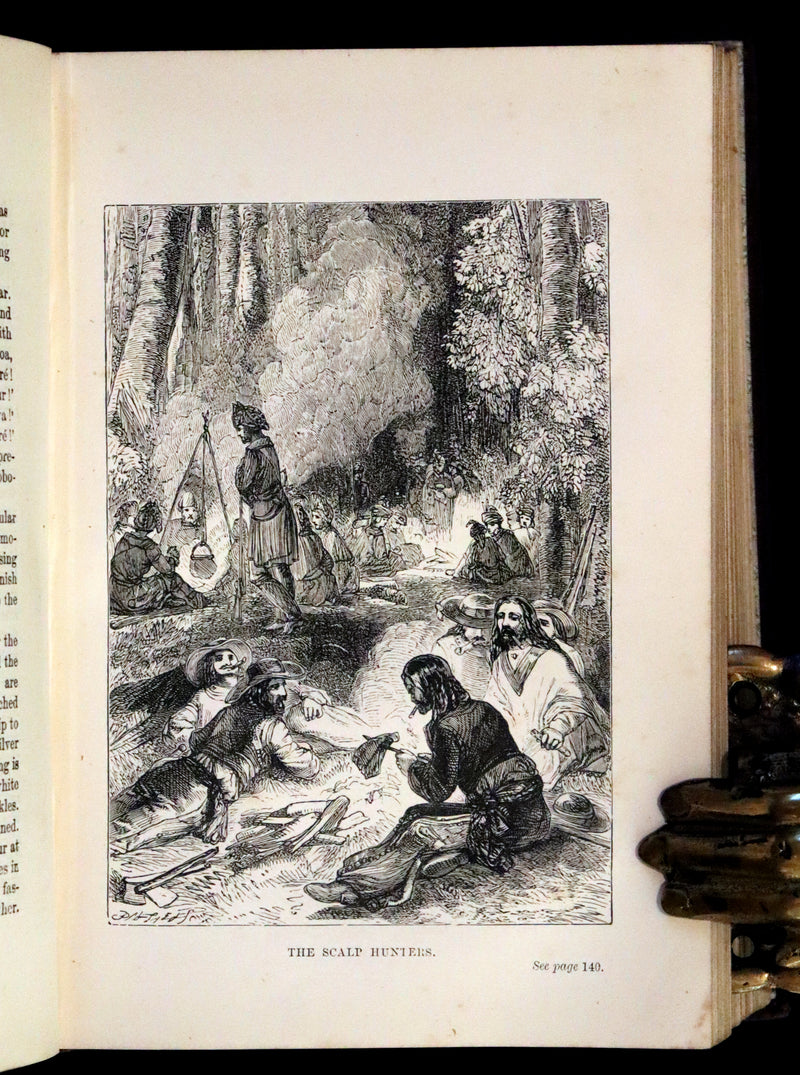 1880 Rare Book - The Scalp Hunters, adventure novel set in Northern Mexico by Captain Mayne Reid.