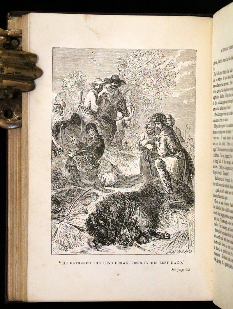 1880 Rare Book - The Scalp Hunters, adventure novel set in Northern Mexico by Captain Mayne Reid.