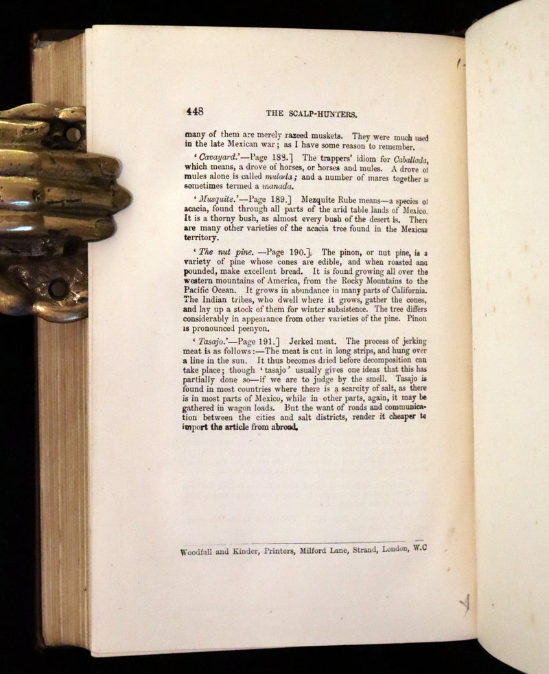 1880 Rare Book - The Scalp Hunters, adventure novel set in Northern Mexico by Captain Mayne Reid.