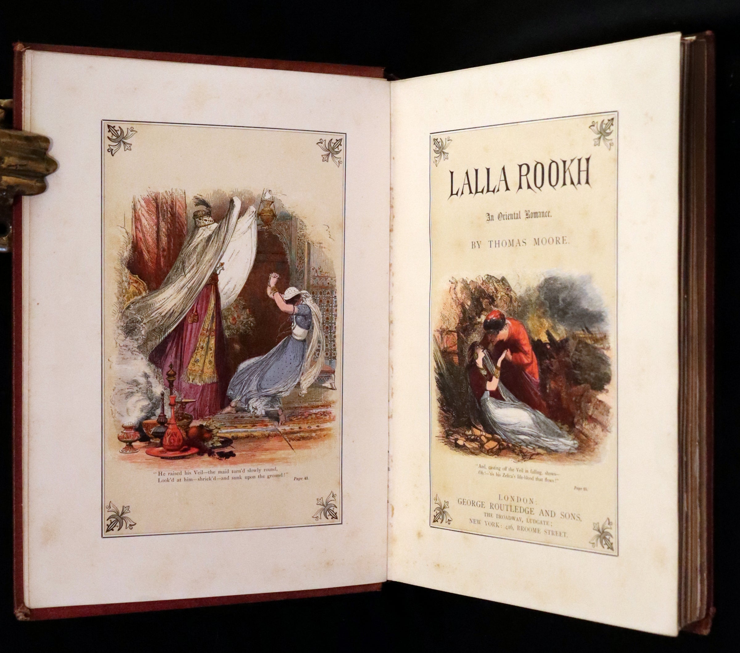 1868 Rare Book - Lalla Rookh an Oriental Romance by Thomas Moore illus ...