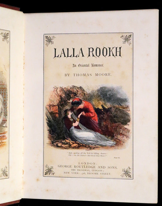 1868 Rare Book - Lalla Rookh an Oriental Romance by Thomas Moore illustrated.