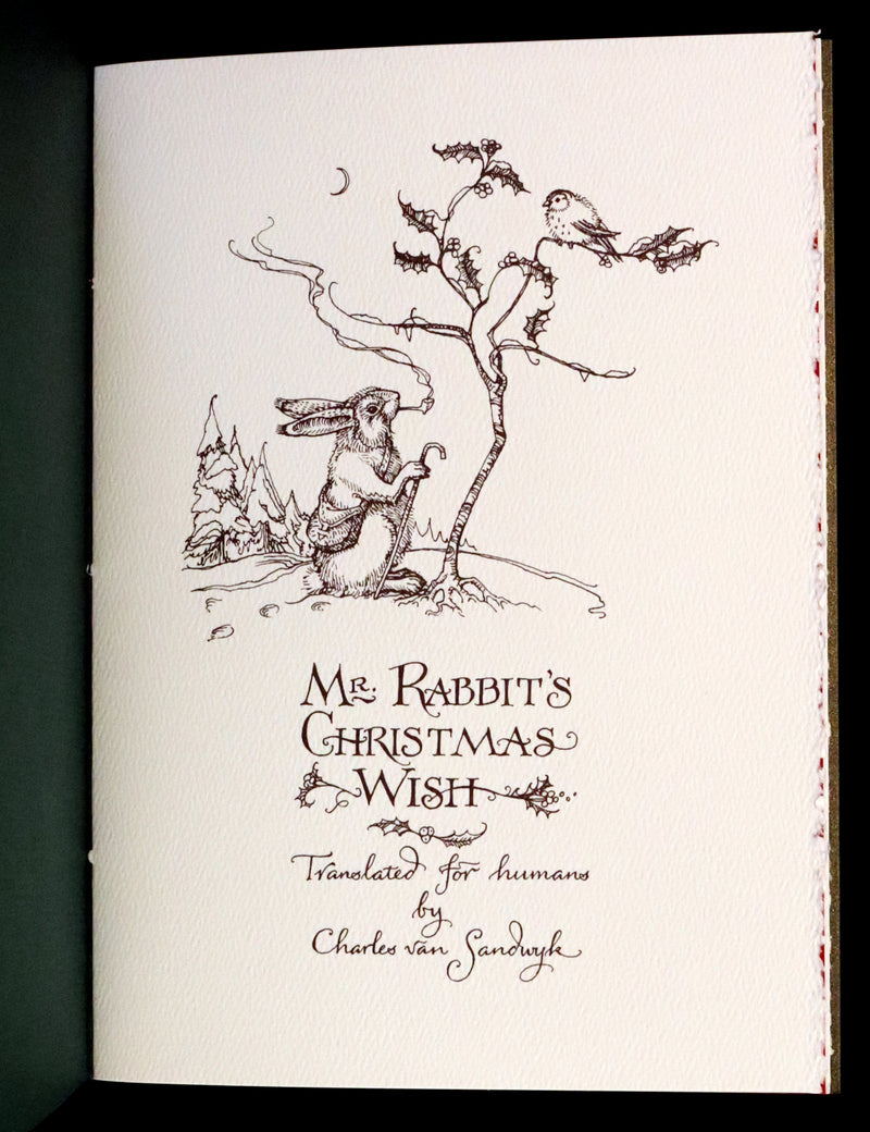 2004 Scarce First Edition - Mr. Rabbit's Christmas Wish Translated for Humans by Charles van Sandwyk.