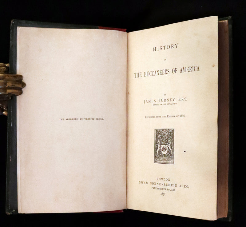 1891 Rare Book - Pirates, The History Of The Buccaneers Of America by James Burney, F.R.S.