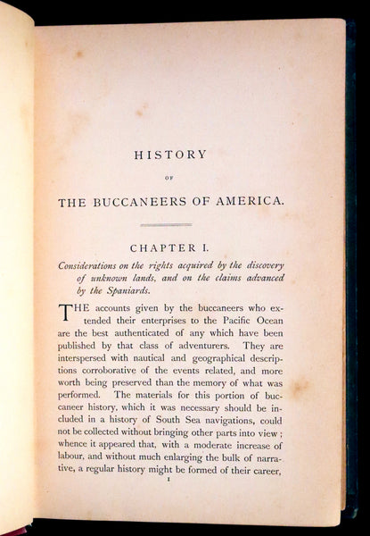1891 Rare Book - Pirates, The History Of The Buccaneers Of America by James Burney, F.R.S.