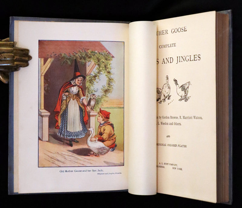 1910 Rare Edition -  Mother Goose Complete Rhymes and Jingles Illustrated Fairy Tales.