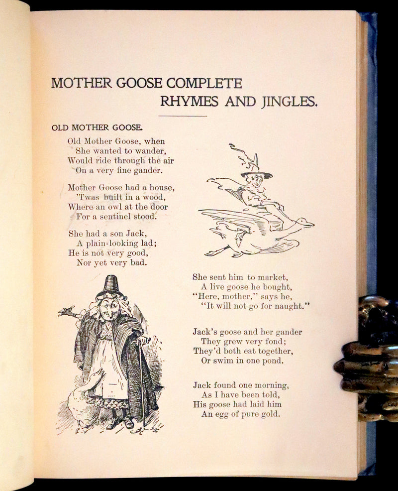 1910 Rare Edition -  Mother Goose Complete Rhymes and Jingles Illustrated Fairy Tales.