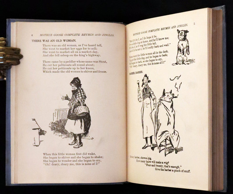 1910 Rare Edition -  Mother Goose Complete Rhymes and Jingles Illustrated Fairy Tales.