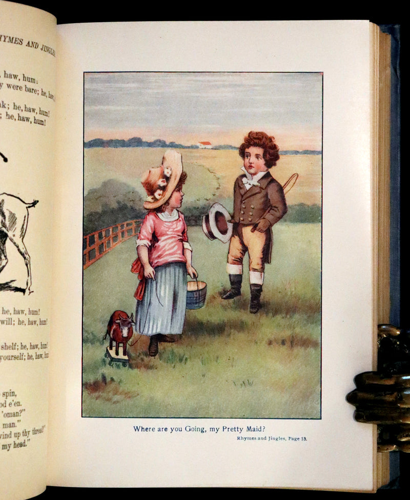 1910 Rare Edition -  Mother Goose Complete Rhymes and Jingles Illustrated Fairy Tales.