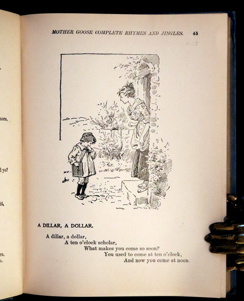 1910 Rare Edition -  Mother Goose Complete Rhymes and Jingles Illustrated Fairy Tales.