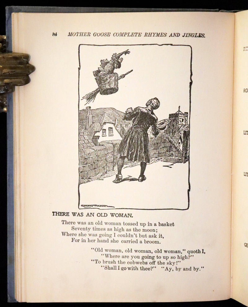 1910 Rare Edition -  Mother Goose Complete Rhymes and Jingles Illustrated Fairy Tales.