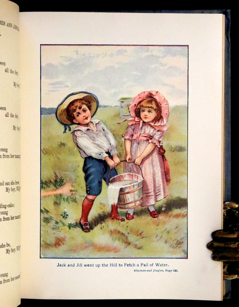 1910 Rare Edition -  Mother Goose Complete Rhymes and Jingles Illustrated Fairy Tales.
