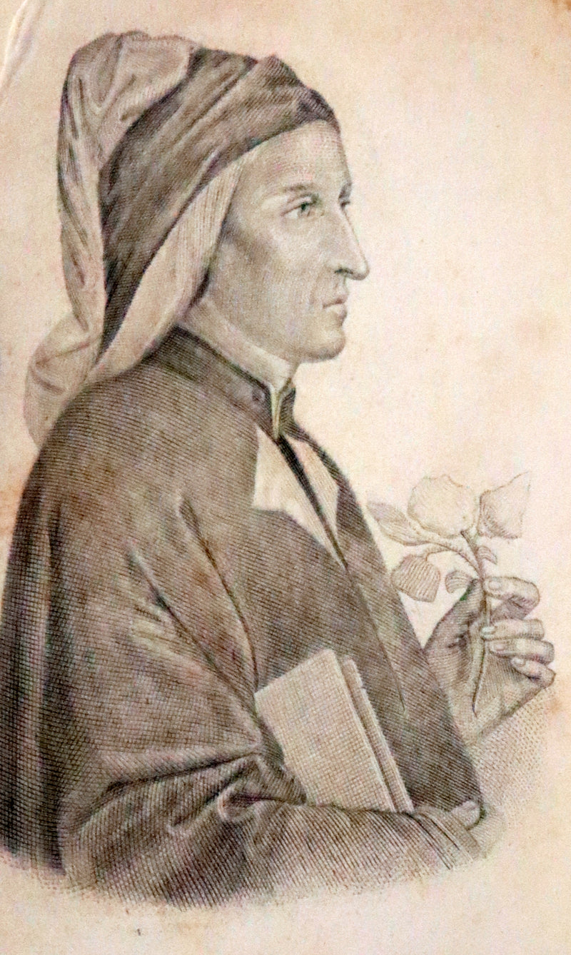 1869 Rare Italian Vellum Book - La Divina Commedia di Dante Alighieri, The Divine Comedy.