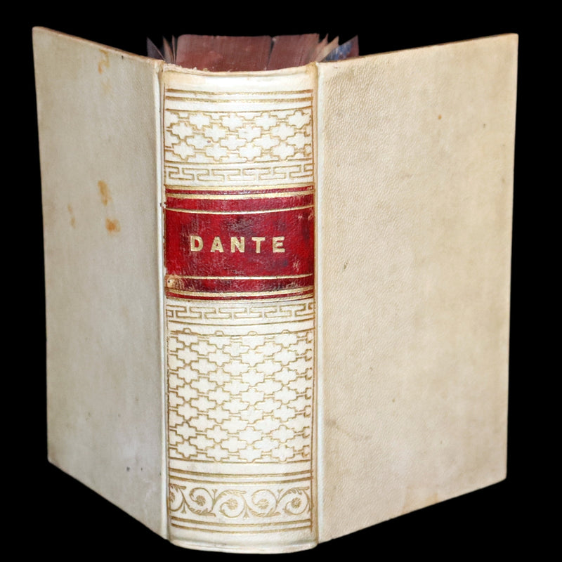 1869 Rare Italian Vellum Book - La Divina Commedia di Dante Alighieri, The Divine Comedy.