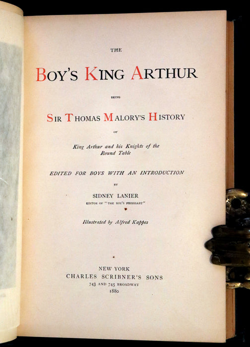 1880 Rare First Edition - The Boy's King Arthur and His Noble Knights of the Round Table illustrated.