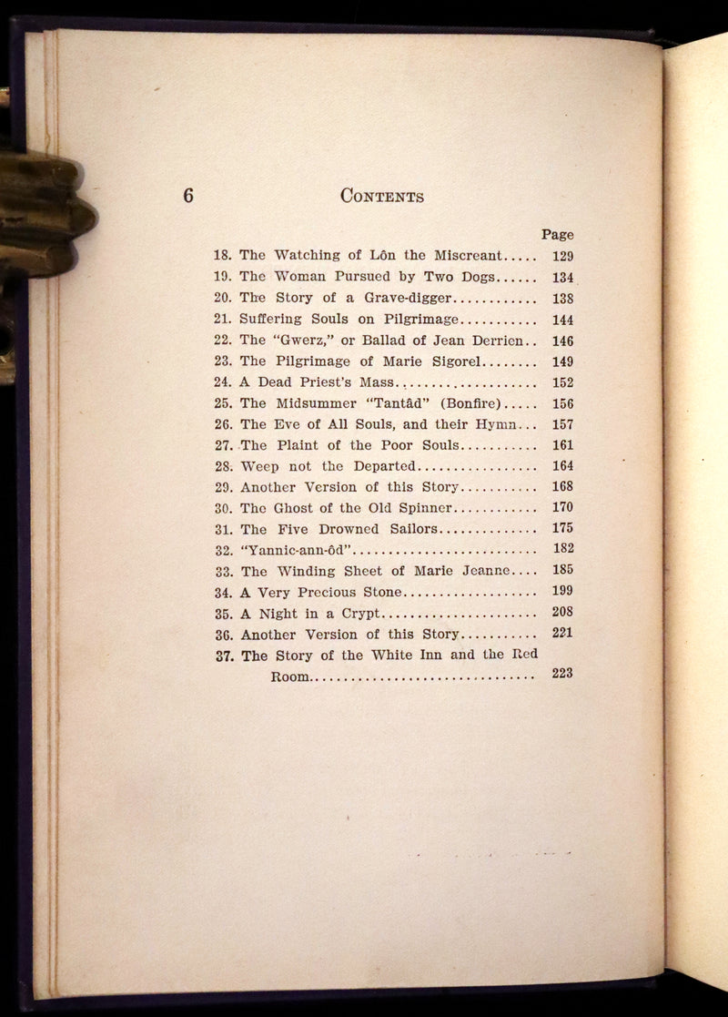 1900 Scarce First US Edition - Dealings With The Dead, Narratives From La Légende de la Mort en Basse Bretagne.