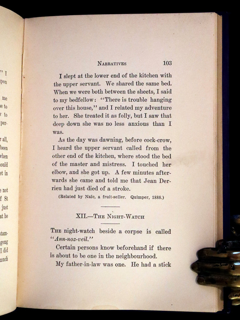 1900 Scarce First US Edition - Dealings With The Dead, Narratives From La Légende de la Mort en Basse Bretagne.
