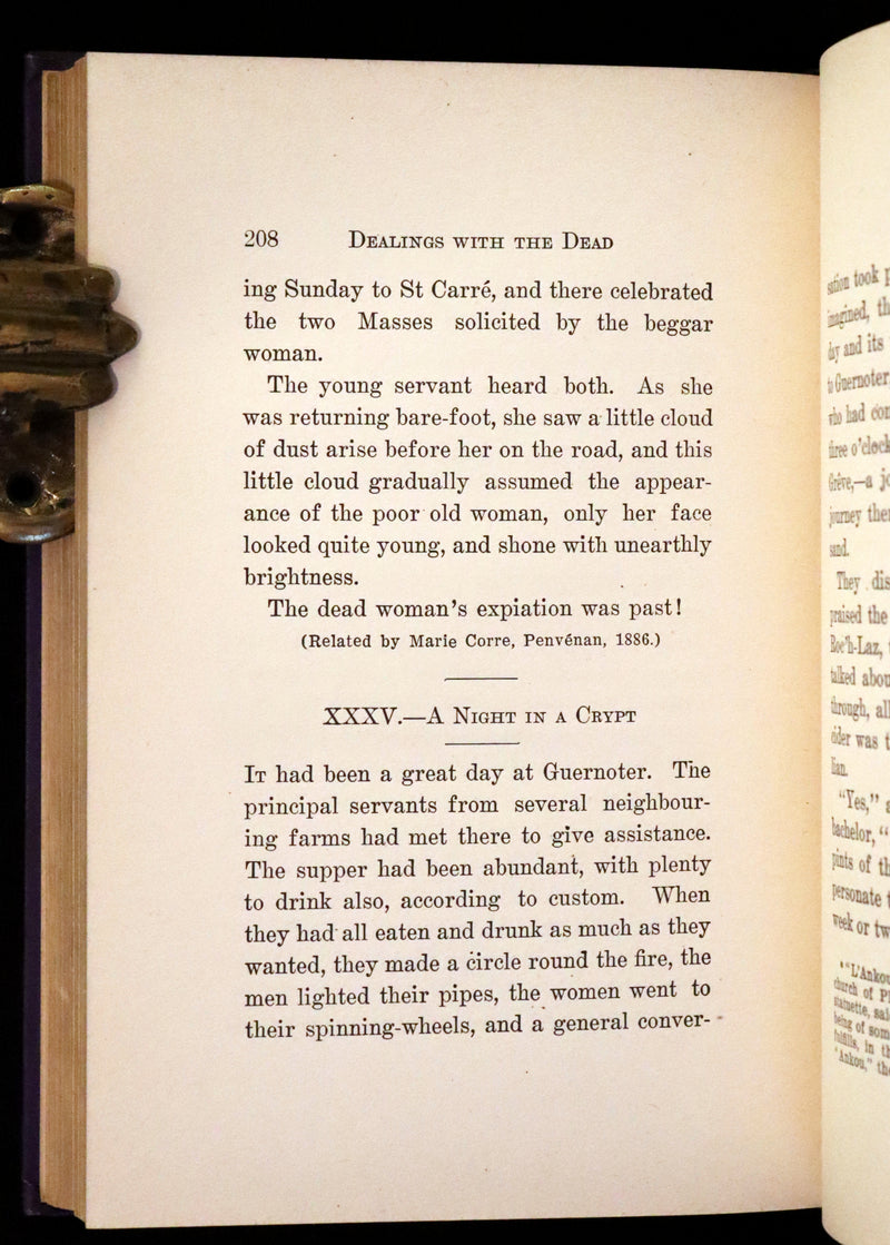 1900 Scarce First US Edition - Dealings With The Dead, Narratives From La Légende de la Mort en Basse Bretagne.
