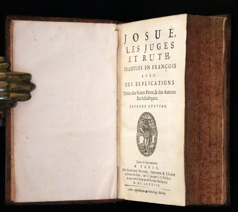 1687 Rare Latin French Bible - Joshua, Book of Judges, Book of Ruth - Josue, Les Juges et Ruth.