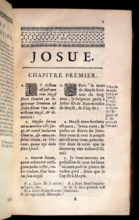 1687 Rare Latin French Bible - Joshua, Book of Judges, Book of Ruth - Josue, Les Juges et Ruth.