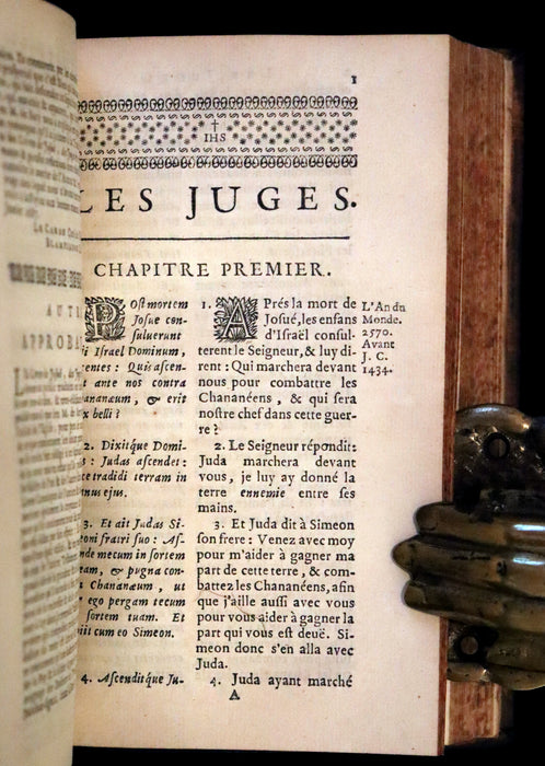 1687 Rare Latin French Bible - Joshua, Book of Judges, Book of Ruth - Josue, Les Juges et Ruth.