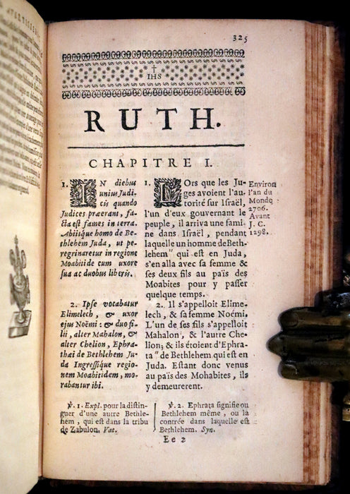 1687 Rare Latin French Bible - Joshua, Book of Judges, Book of Ruth - Josue, Les Juges et Ruth.