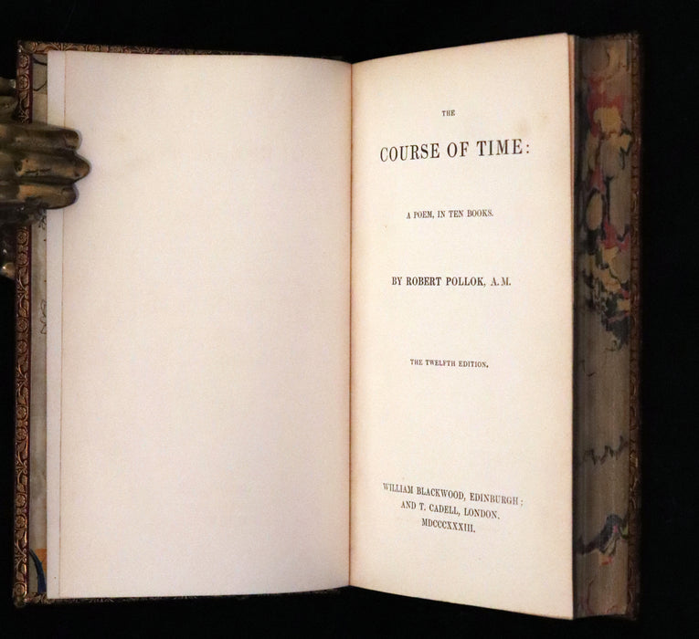 1833 Rare Book ~  The Course of Time: A Poem, in Ten Books by the Scottish poet Robert Pollok.