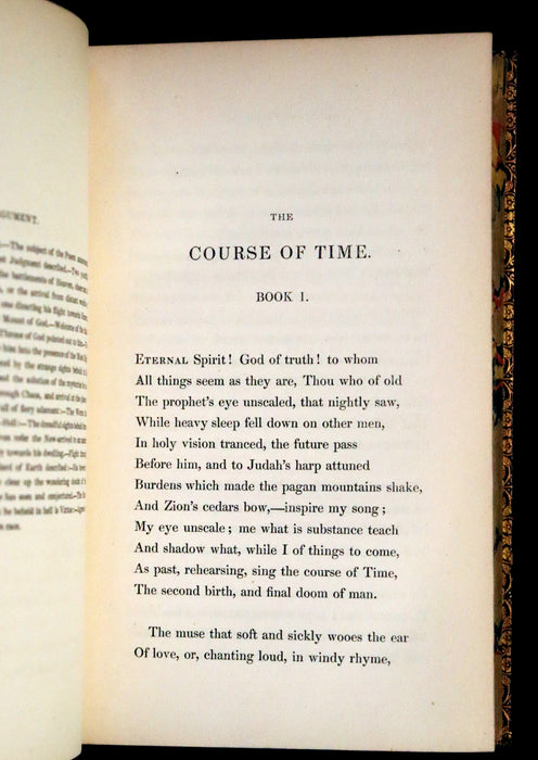 1833 Rare Book ~  The Course of Time: A Poem, in Ten Books by the Scottish poet Robert Pollok.