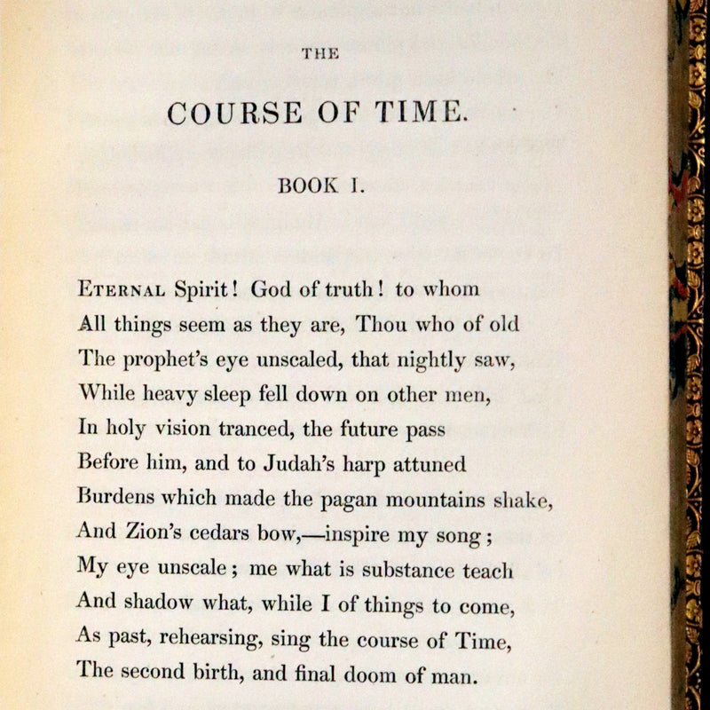 1833 Rare Book ~  The Course of Time: A Poem, in Ten Books by the Scottish poet Robert Pollok.
