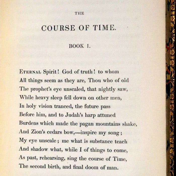 1833 Rare Book ~  The Course of Time: A Poem, in Ten Books by the Scottish poet Robert Pollok.