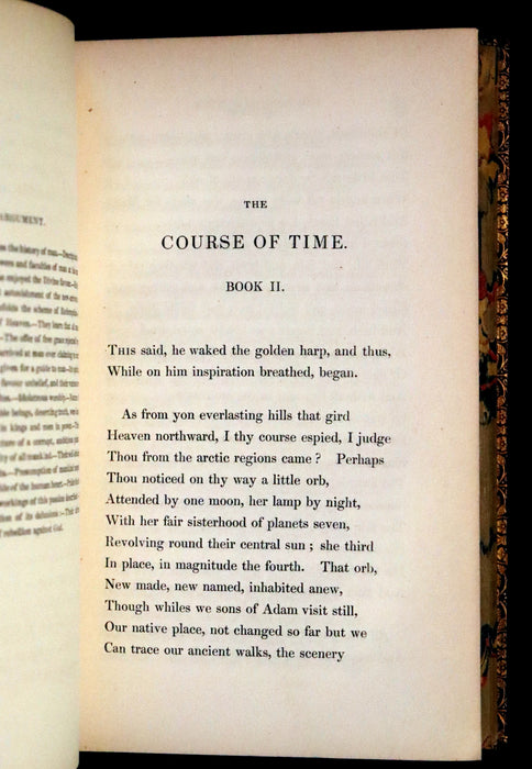 1833 Rare Book ~  The Course of Time: A Poem, in Ten Books by the Scottish poet Robert Pollok.