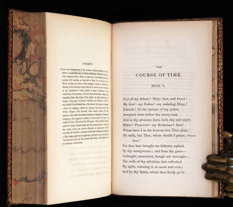 1833 Rare Book ~  The Course of Time: A Poem, in Ten Books by the Scottish poet Robert Pollok.