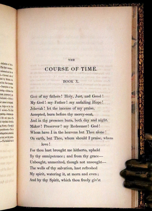 1833 Rare Book ~  The Course of Time: A Poem, in Ten Books by the Scottish poet Robert Pollok.