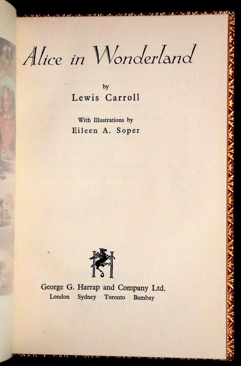 1947 Scarce 1stED in Bayntun Binding - Alice in Wonderland, First Edition Illustrated by Eileen Soper.