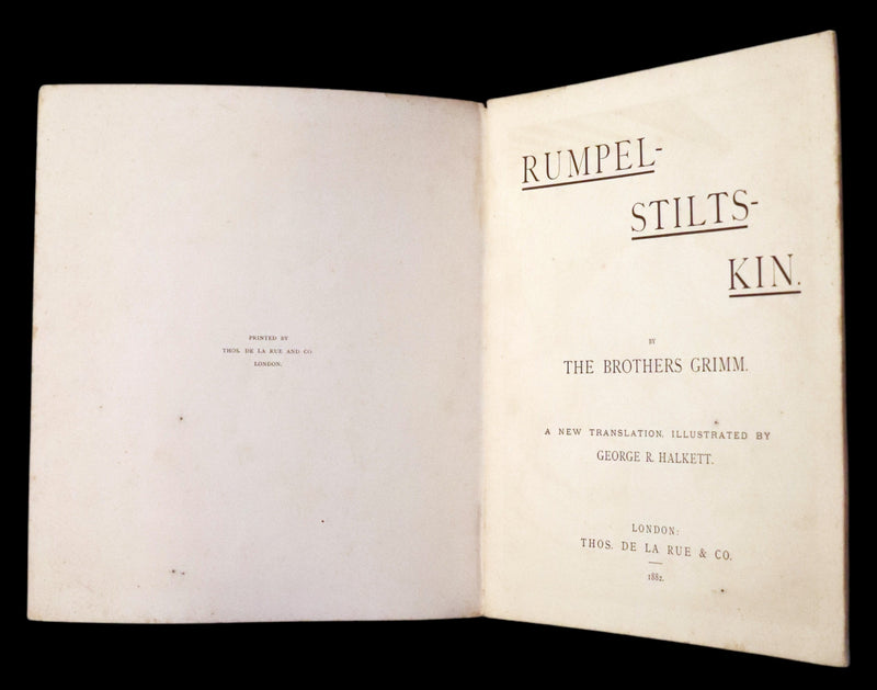 1882 Scarce First Illustrated Edition by George R. Halkett - Rumpelstiltskin by The Brothers Grimm.