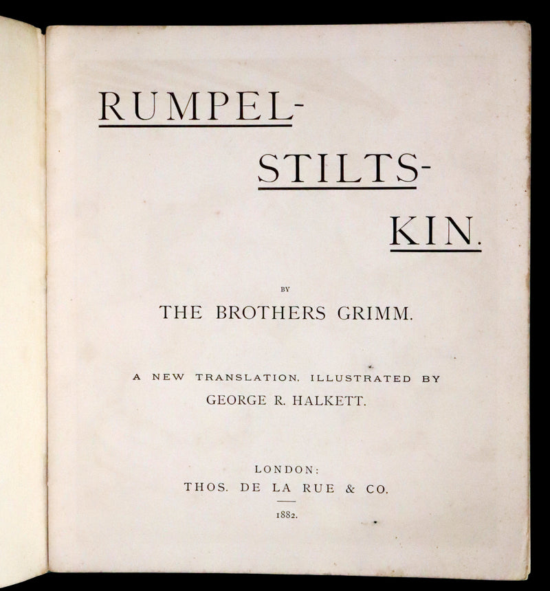 1882 Scarce First Illustrated Edition by George R. Halkett - Rumpelstiltskin by The Brothers Grimm.