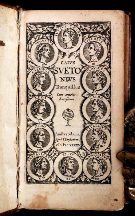 1646 Rare Latin  Book - Lives of the Twelve Caesars by Suetonius - Cum Notationibus Diversorum.