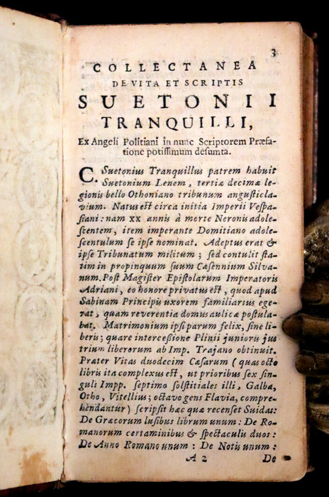 1646 Rare Latin  Book - Lives of the Twelve Caesars by Suetonius - Cum Notationibus Diversorum.