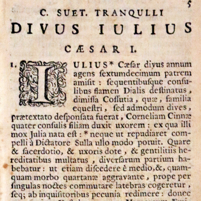 1646 Rare Latin  Book - Lives of the Twelve Caesars by Suetonius - Cum Notationibus Diversorum.