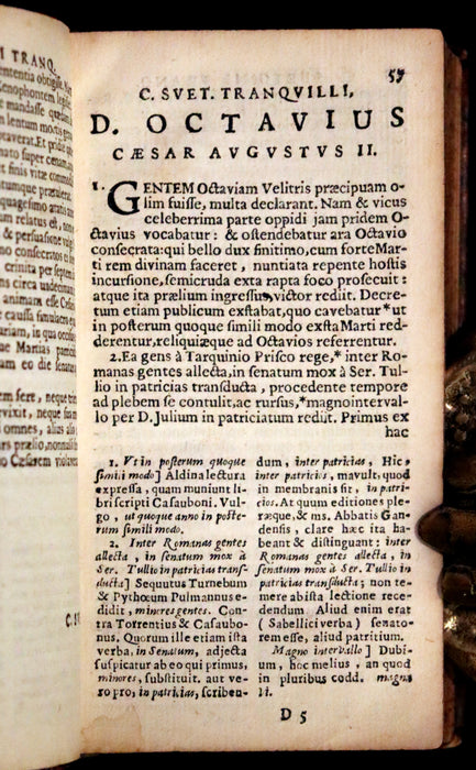 1646 Rare Latin  Book - Lives of the Twelve Caesars by Suetonius - Cum Notationibus Diversorum.