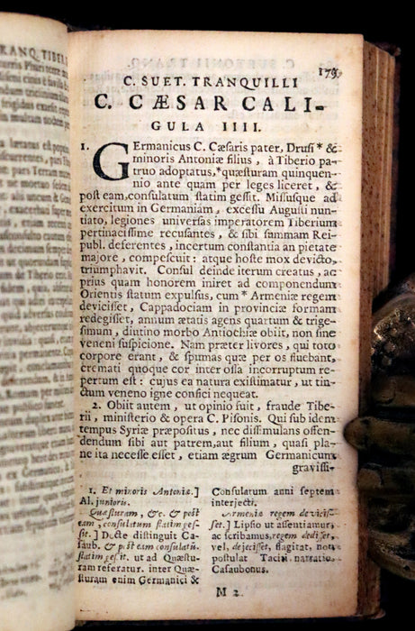 1646 Rare Latin  Book - Lives of the Twelve Caesars by Suetonius - Cum Notationibus Diversorum.